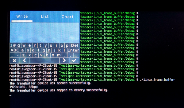 Demo GUI for embedded GUI using Linux frame buffer