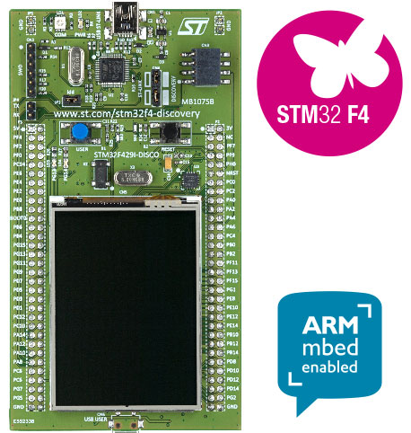 STM32 discovery development board (STM32F429I) with TFT display
